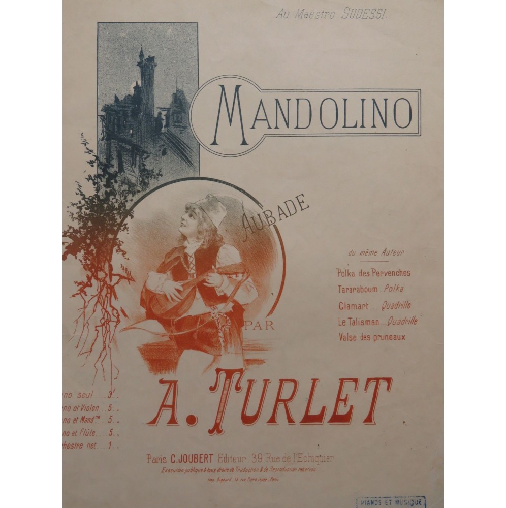 TURLET A. Mandolino Piano ca1900