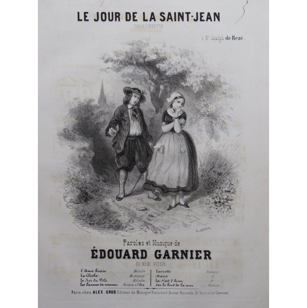 GARNIER Édouard Le jour de la Saint Jean Chant Piano ca1840