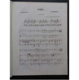 BORDÈSE Luigi Tyrol Duettino Chant Piano ca1850