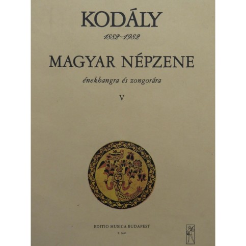 KODALY Zoltan Magyar Nepzene V 7 Pièces Chant Piano