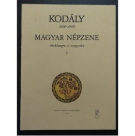 KODALY Zoltan Magyar Nepzene V 7 Pièces Chant Piano