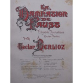 BERLIOZ Hector La Damnation de Faust No 16  Romance Chant Piano 1896