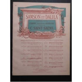 SAINT-SAËNS Camille Samson et Dalila No 9 Chant Piano ca1900