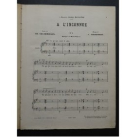 CHAMINADE Cécile A l'Inconnue Chant Piano ca1892