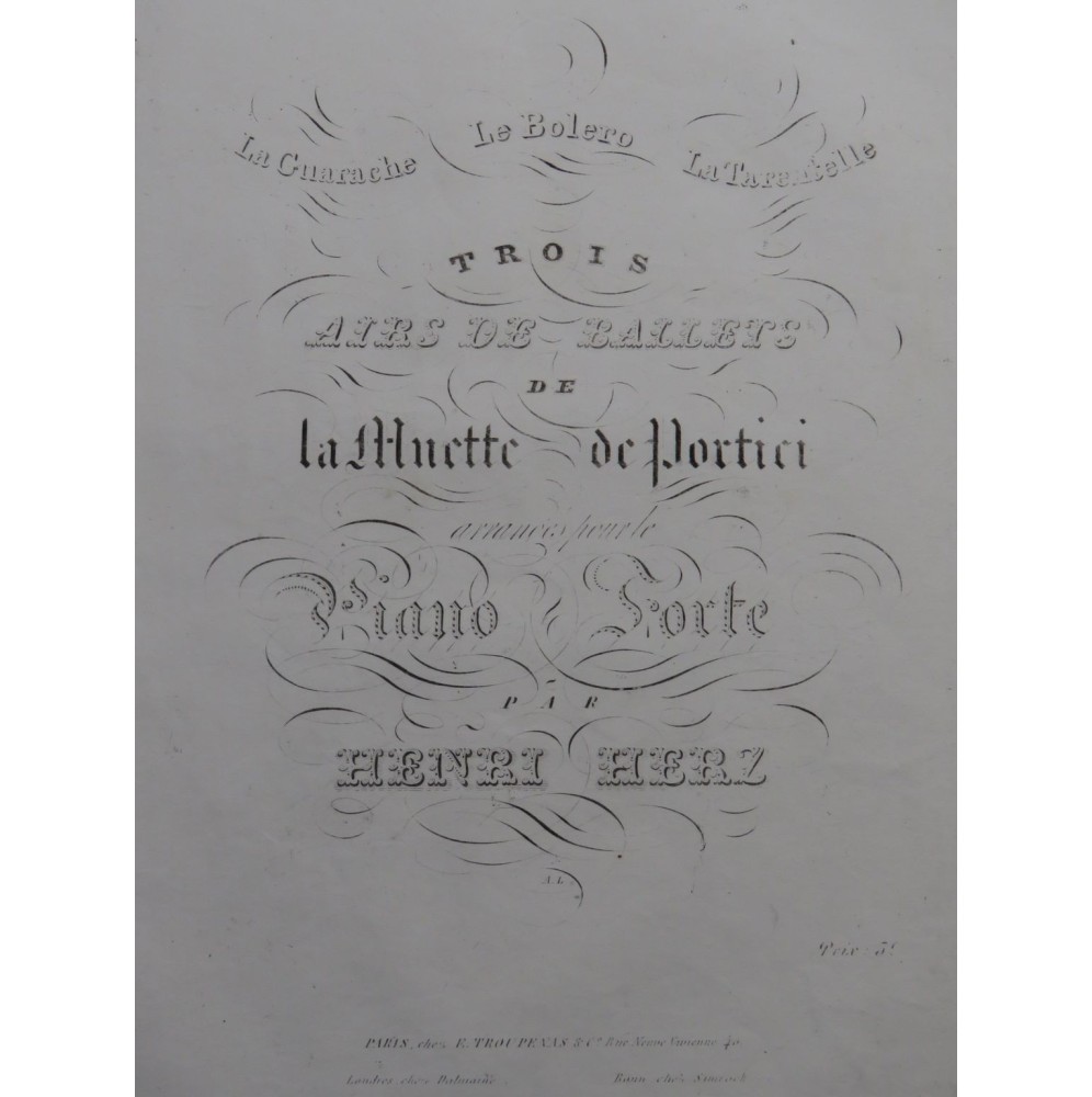 HERZ Henri La Guarache Air de Ballet Piano ca1840