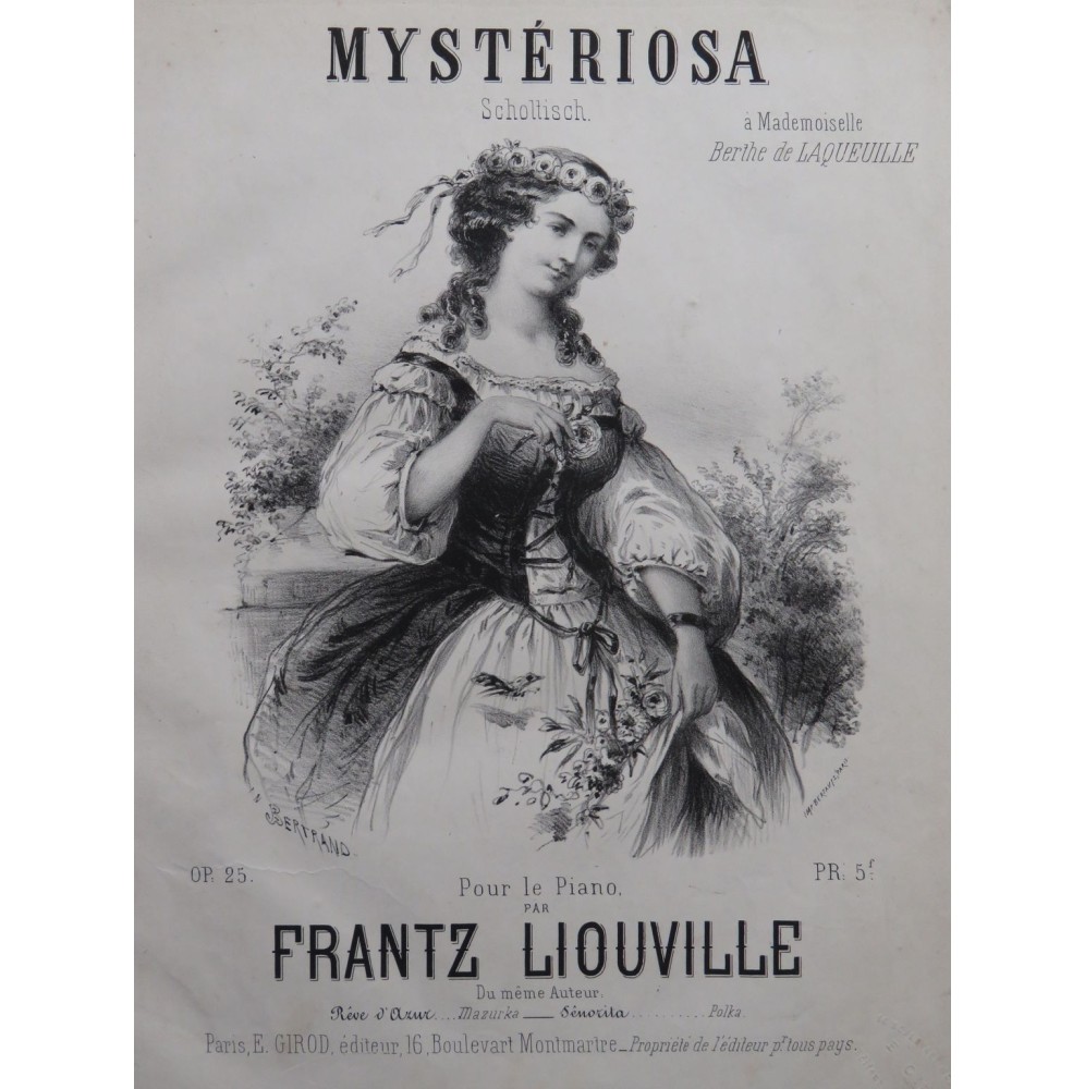 LIOUVILLE Frantz Mystériosa Piano ca1860