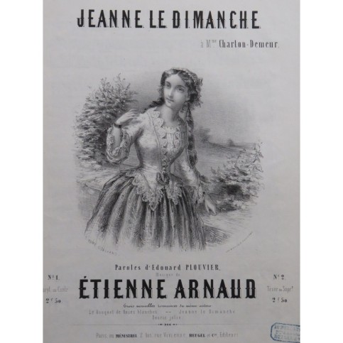 ARNAUD Étienne Jeanne le Dimanche Chant Piano ca1850