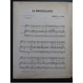 ROUGET DE LISLE La Marseillaise Chant Piano ca1865