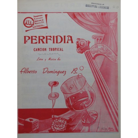 DOMINGUEZ B. Alberto Perfida Chant Piano 1939