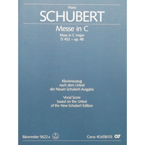 SCHUBERT Franz Messe in C D 452 Chant Piano
