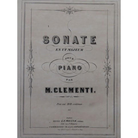 CLEMENTI Muzio Sonate en Ut Majeur Piano ca1855