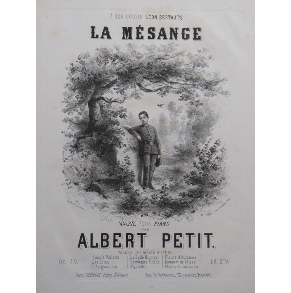 PETIT Albert La Mésange Piano ca1860