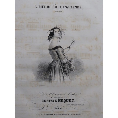 HEQUET Gustave L'Heure où je t'attends Chant Piano ca1840