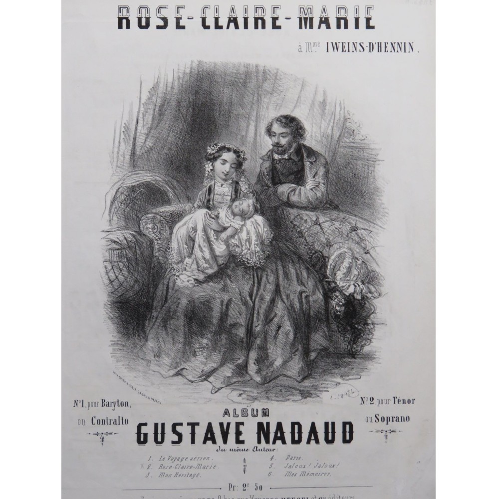 NADAUD Gustave Rose-Claire-Marie Chant Piano ca1860