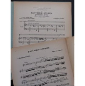 PARÈS Gabriel Fantaisie Caprice Piano Saxophone 1911