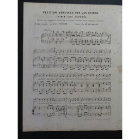 WAGNER Paul Pétition des Chiens Chant Piano ca1850