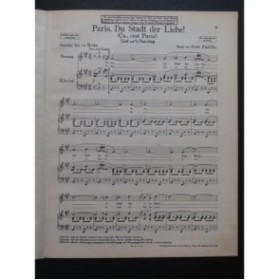 PADILLA José Paris, Du Stadt der Liebe ! Chant Piano 1927