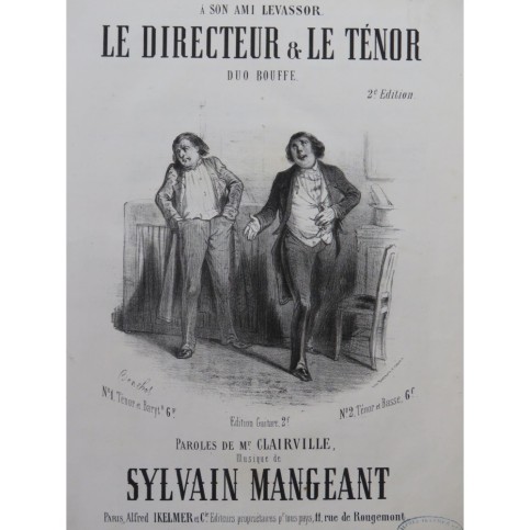 MANGEANT Sylvain Le Directeur et le Ténor Chant Piano ca1860