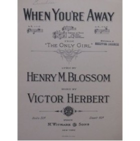 HERBERT Victor When You're Away Chant Piano 1914