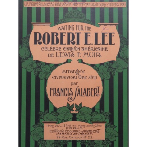 SALABERT Francis Robert E. Lee Piano 1912