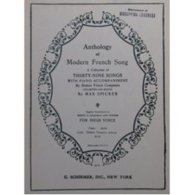 Anthology of Modern French Music 39 pièces Piano Chant