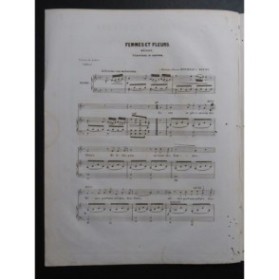 DE LATOUR Aristide Femmes et Fleurs Chant Piano 1844