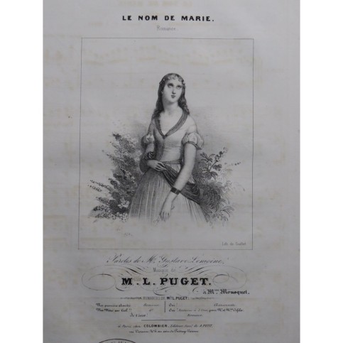 PUGET Loïsa Le Nom de Marie Chant Piano ca1840