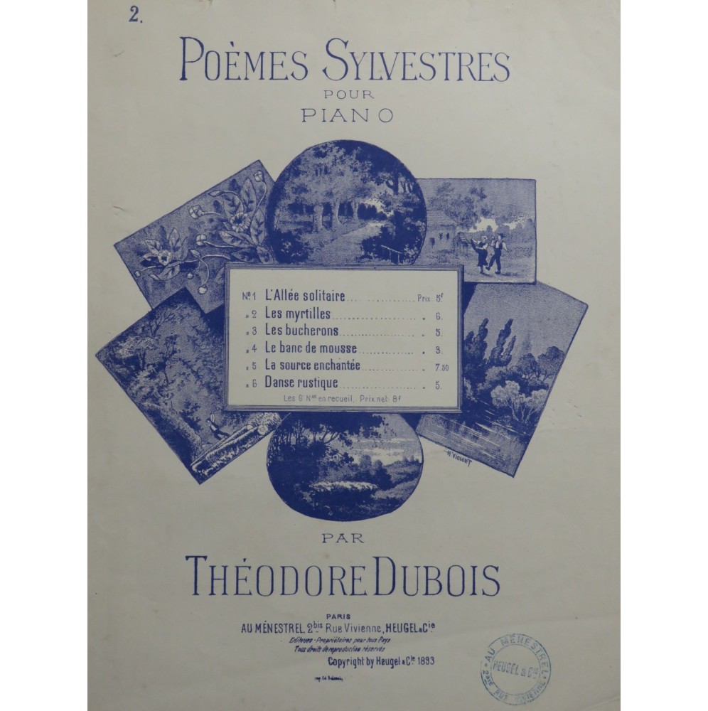 DUBOIS Théodore Les Myrtilles Piano 1893