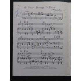 PORTER Cole My Heart Belongs To Daddy Chant Piano 1938