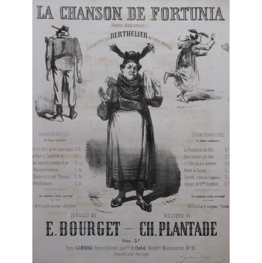 PLANTADE Charles La Chanson de Fortunia ca1840