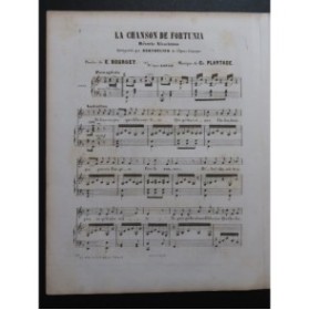 PLANTADE Charles La Chanson de Fortunia Chant Piano ca1840
