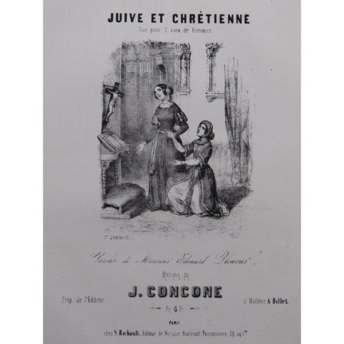 CONCONE Joseph Juive et Chrétienne Chant Piano ca1840