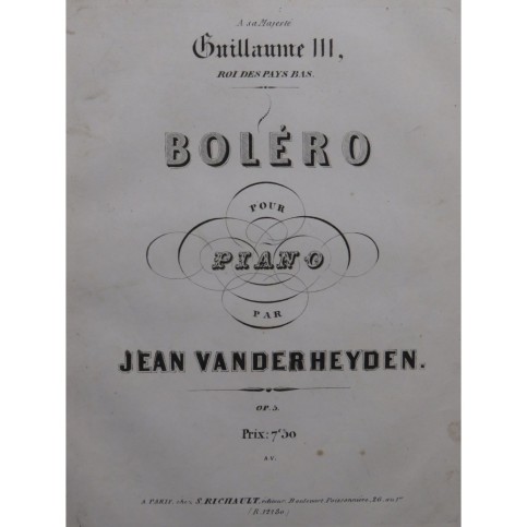 VANDERHEYDEN Jean Boléro Piano ca1850