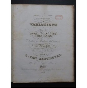 BEETHOVEN Vingt-quatre Variations Piano ca1827