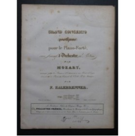 KALKBRENNER Grand Concerto posthume de Mozart Piano ca1820