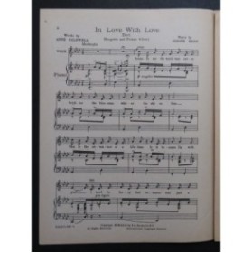 KERN Jerome In Love with Love Chant Piano 1923