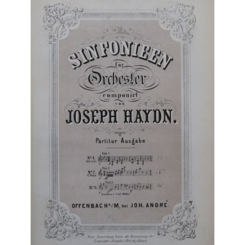 HAYDN Joseph Symphonie No 91 E flat Maj Orchestre ca1860