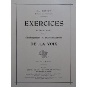 BOUVET Max Exercices pour la Voix Dédicace 1907