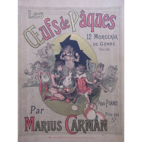 CARMAN Marius Les Oeufs de Pâques 2 Pièces Piano ca1890