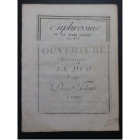 MÉHUL Euphrosine ou Le Tiran Corrigé Ouverture 2 Violons ca1790