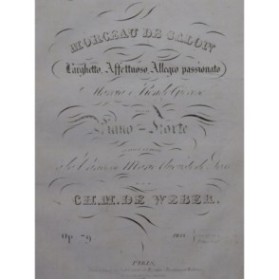 WEBER Morceau de Salon op 79 Piano ca1830