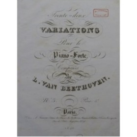 BEETHOVEN Trente-deux Variations Piano ca1827
