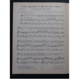 PEARLY F. et CHAGNON P. Une petite 5 Hp et un coeur Chant Piano 1926
