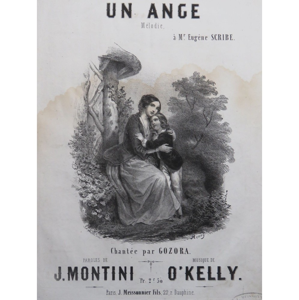 O'KELLY Joseph Un Ange Chant Piano ca1850