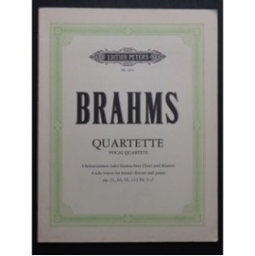 BRAHMS Johannes Quartette Chant Piano
