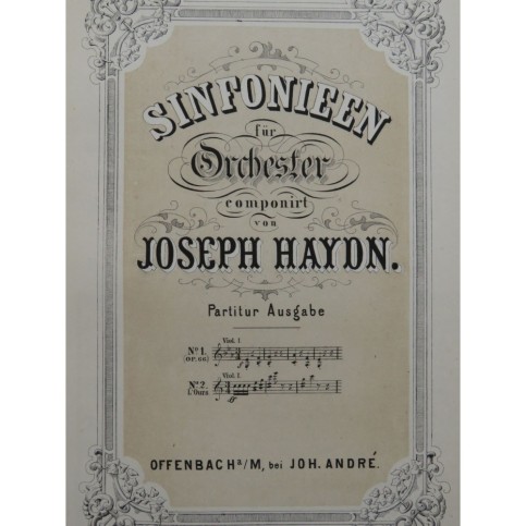 HAYDN Joseph Symphonie No 82 C Major Orchestre ca1860