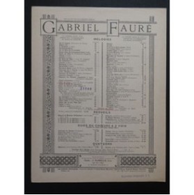 FAURÉ Gabriel Clair de Lune Chant Piano ca1888