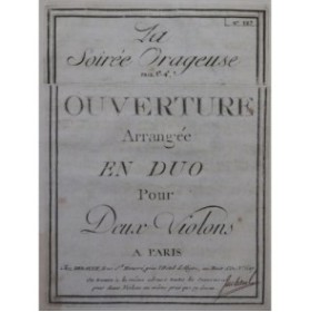 DALAYRAC Nicolas La Soirée Orageuse Ouverture 2 Violons ca1790