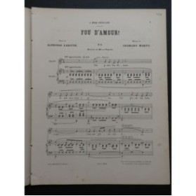 MARTY Georges Fou d'Amour Chant Piano 1895