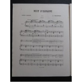 MASSENET Jules Nuit d'Espagne Chant Piano 1898